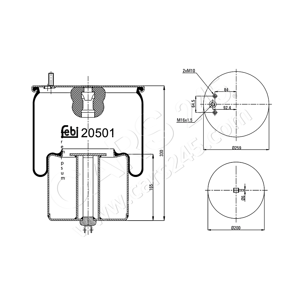 Bellow, air suspension FEBI BILSTEIN 20501