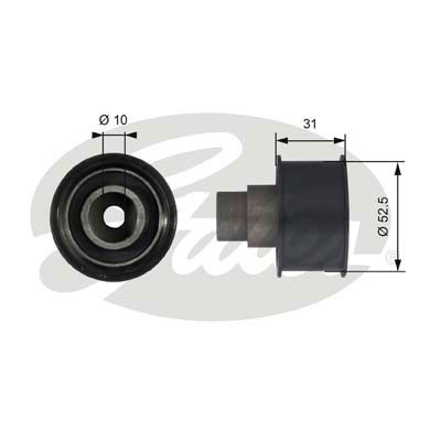Deflection/Guide Pulley, timing belt GATES T42080