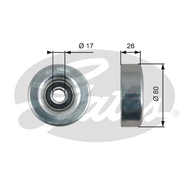 Deflection/Guide Pulley, V-ribbed belt GATES T36424