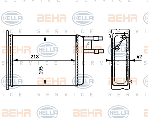 Heat Exchanger, interior heating HELLA 8FH351313-371
