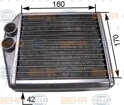 Heat Exchanger, interior heating HELLA 8FH351313-531
