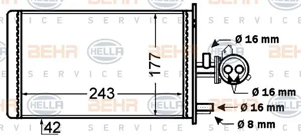 Heat Exchanger, interior heating HELLA 8FH351308-181