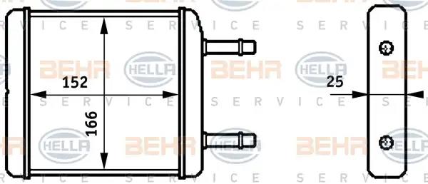 Heat Exchanger, interior heating HELLA 8FH351313-181