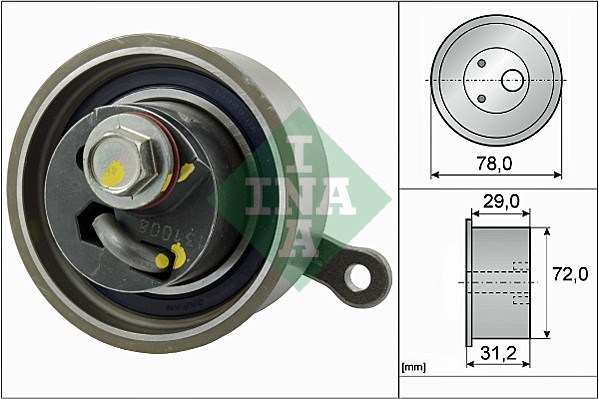 Tensioner Pulley, timing belt INA 531091110