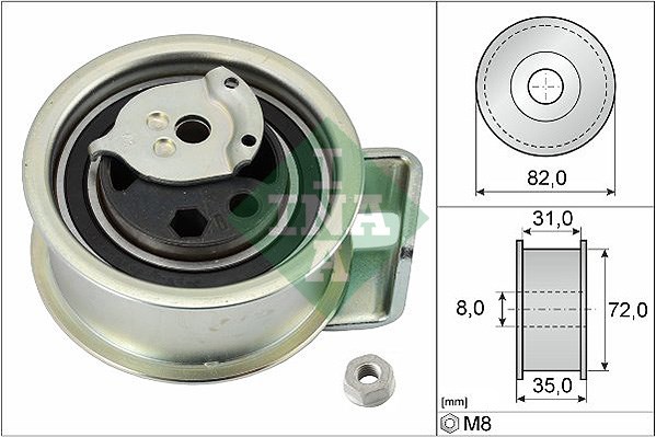Tensioner Pulley, timing belt INA 531039620