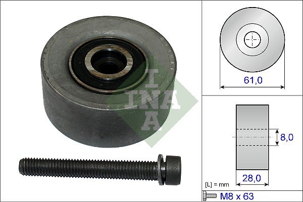 Deflection/Guide Pulley, timing belt INA 532047210