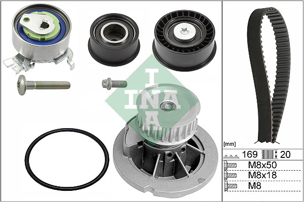 Water Pump & Timing Belt Kit INA 530007832