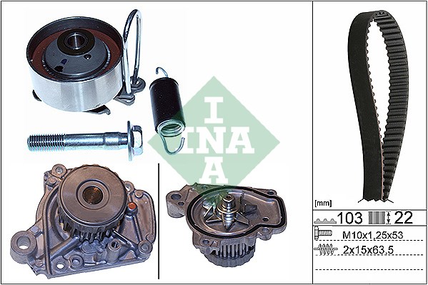 Water Pump & Timing Belt Kit INA 530050531