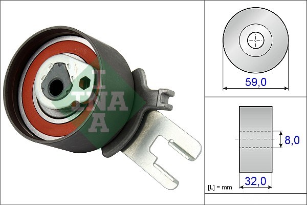 Tensioner Pulley, timing belt INA 531085910