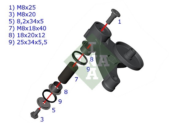 Repair Kit, v-ribbed belt tensioner INA 533011710 2
