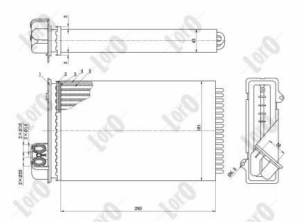 Heat Exchanger, interior heating LORO 008-015-0003 2