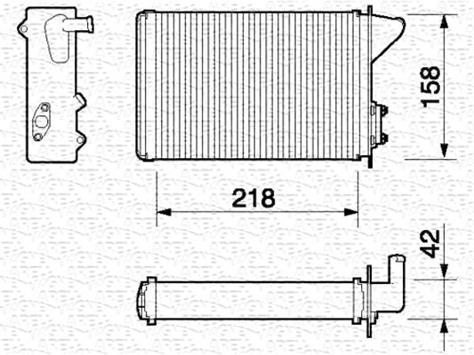 Heat Exchanger, interior heating MAGNETI MARELLI 350218053000