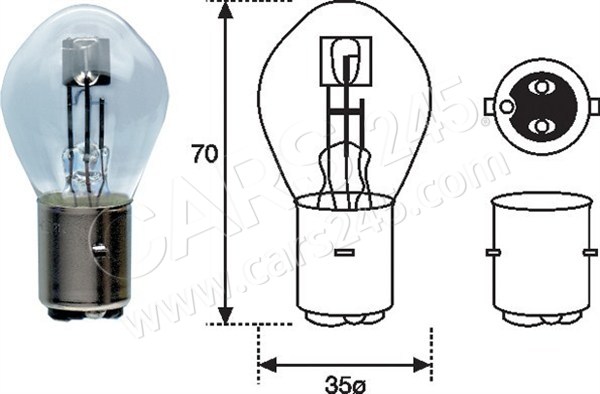 Bulb, headlight MAGNETI MARELLI 002588100000