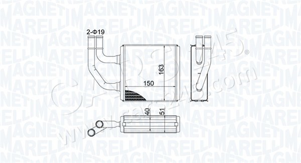 Heat Exchanger, interior heating MAGNETI MARELLI 350218485000