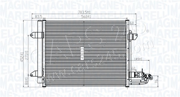 Condenser, air conditioning MAGNETI MARELLI 350203815000