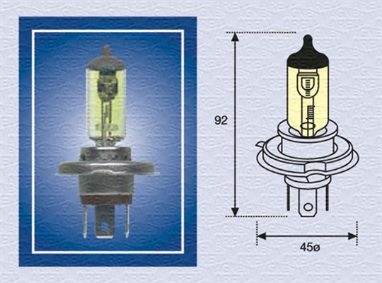 Headlight Bulb H4 12V MAGNETI MARELLI 002575100000
