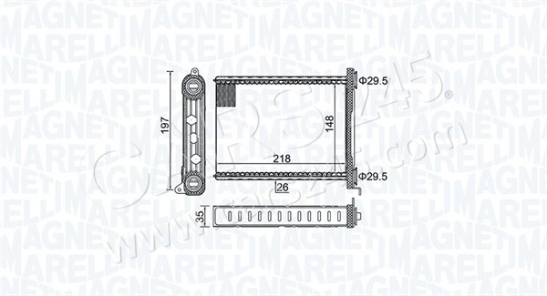 Heat Exchanger, interior heating MAGNETI MARELLI 350218464000