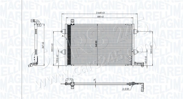 Condenser, air conditioning MAGNETI MARELLI 350203840000 2