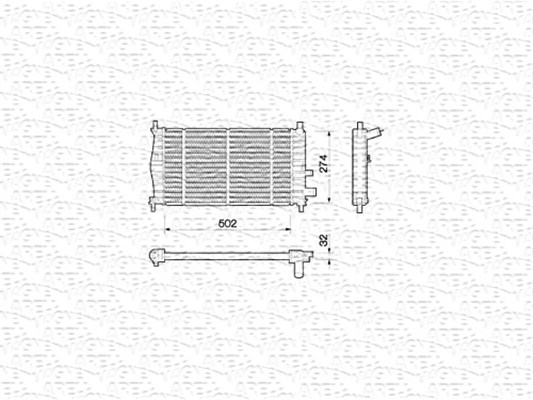 Radiator, engine cooling MAGNETI MARELLI 350213780000