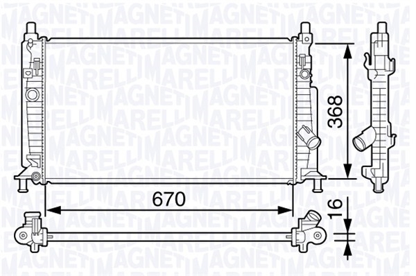 Radiator, engine cooling MAGNETI MARELLI 350213134500