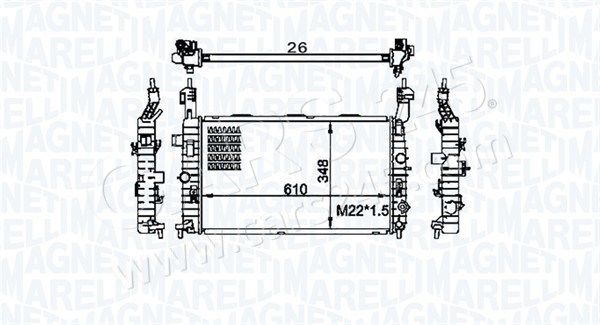 Radiator, engine cooling MAGNETI MARELLI 350213155800 2