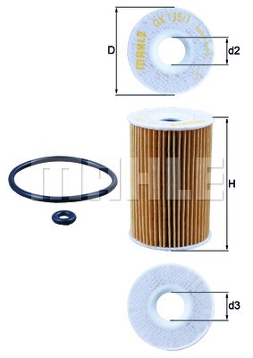 Oil Filter MAHLE OX135/1D 2