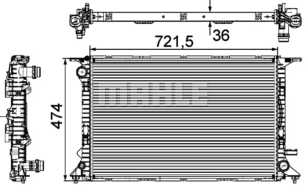 Radiator, engine cooling MAHLE CR911000P 4