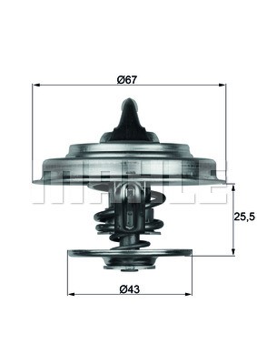 Thermostat, coolant MAHLE TX1879