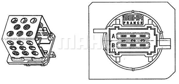 Resistor, interior blower MAHLE ABR89000P 2
