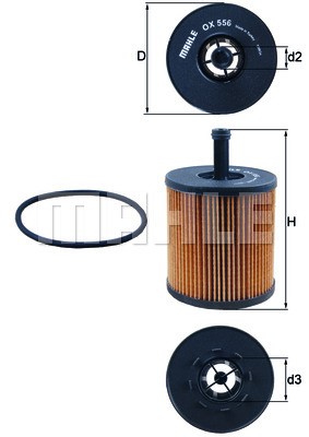 Oil Filter MAHLE OX556D