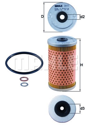 Oil Filter MAHLE OX33D