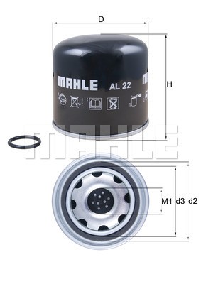 Air Dryer Cartridge, compressed-air system MAHLE AL22