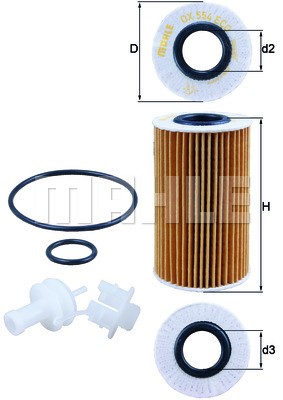 Oil Filter MAHLE OX554D2 8