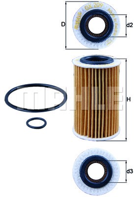 Oil Filter MAHLE OX209D 4