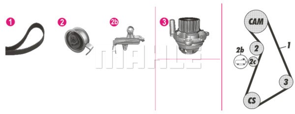 Water Pump & Timing Belt Kit MAHLE CPK93000P 2