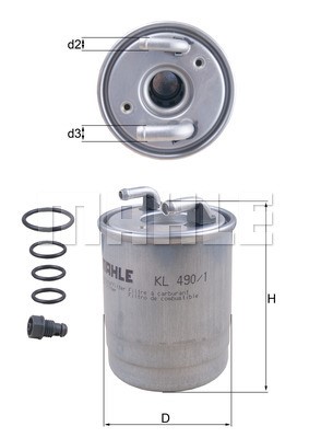 Fuel Filter MAHLE KL490/1D