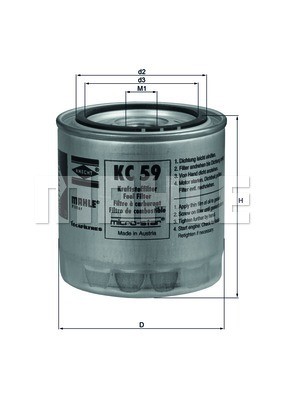 Fuel Filter MAHLE KC59