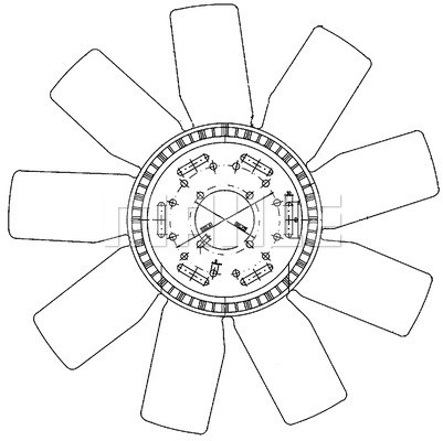 Fan Wheel, engine cooling MAHLE CFW77000P 2