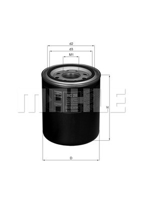 Filter, operating hydraulics MAHLE HC28