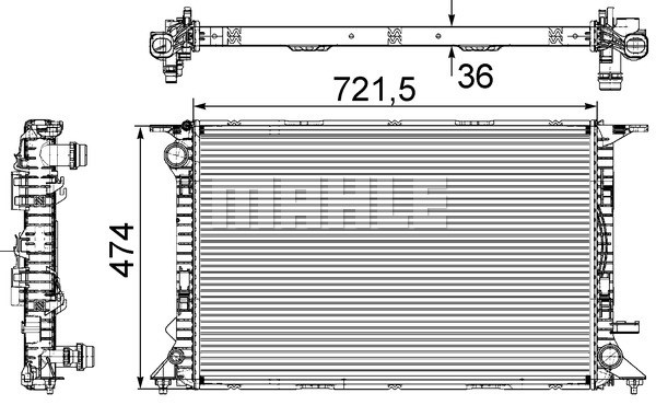 Radiator, engine cooling MAHLE CR911000S 5