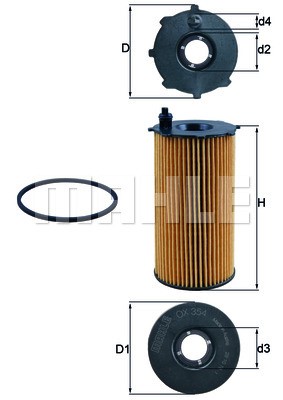 Oil Filter MAHLE OX354D