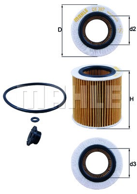 Oil Filter MAHLE OX387D1