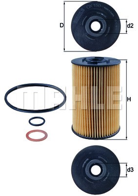 Oil Filter MAHLE OX150D1