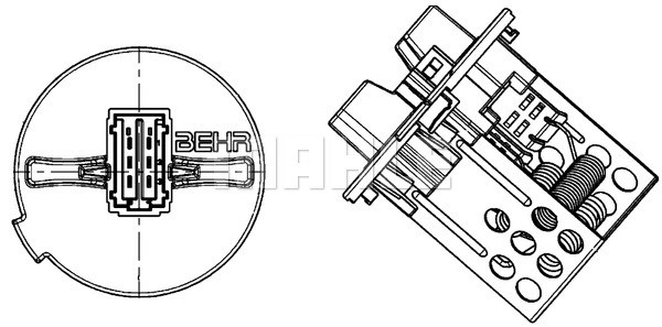Resistor, interior blower MAHLE ABR93000P 2