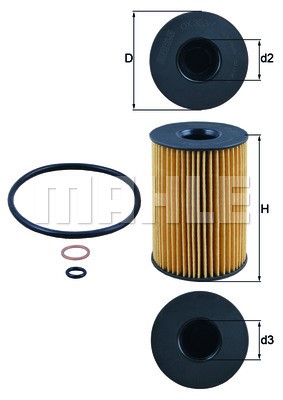 Oil Filter MAHLE OX353/7D