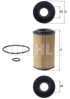 Oil Filter MAHLE OX153D4