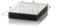 Filter, interior air MANN-FILTER CU2647