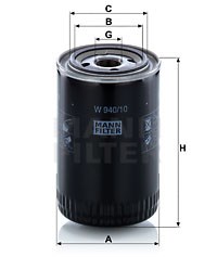 Filter, operating hydraulics MANN-FILTER W94010