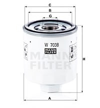 Oil Filter MANN-FILTER W7038