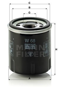 Oil Filter MANN-FILTER W68